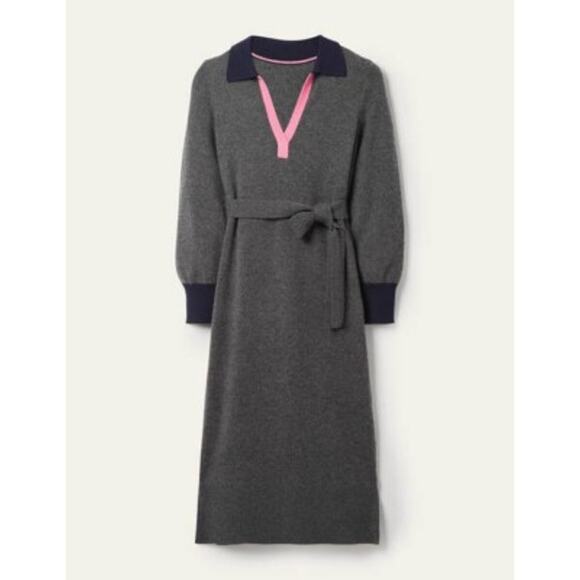 Boden Harriet Knitted Pink Blue Gray Wool Blend Midi Dress Size 10R - Picture 1 of 6